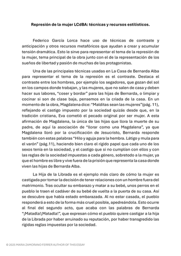 La Casa de Bernarda Alba Essay on the repression theme