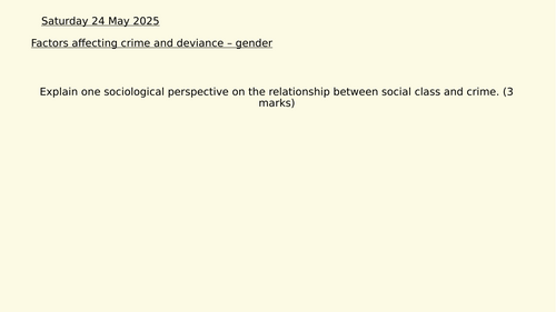 Factors that affect crime and deviance - gender