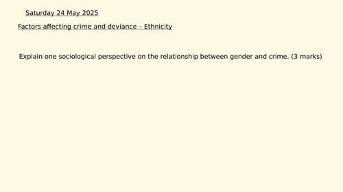 Factors that affect crime and deviance - ethnicity