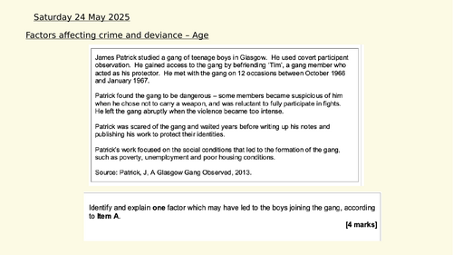 Factors that affect crime and deviance - age
