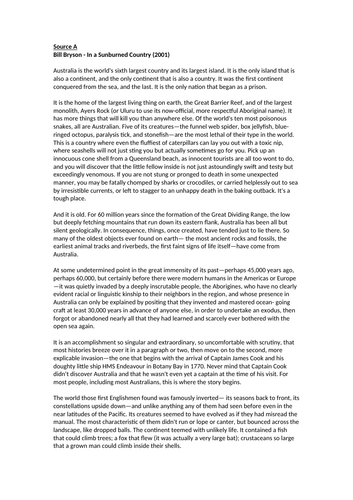 AQA English Language Paper 2 Question 1-4 - Travel Writing (Bryson & Stanhope)