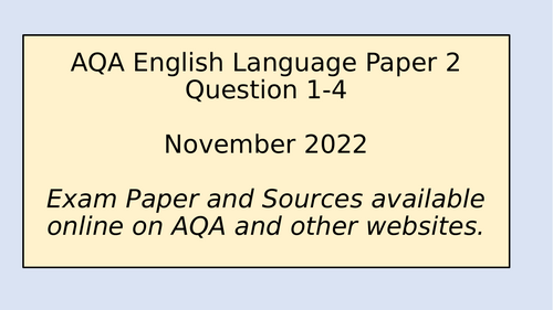 AQA English Language Paper 2 Question 1-4 NOVEMBER 2022