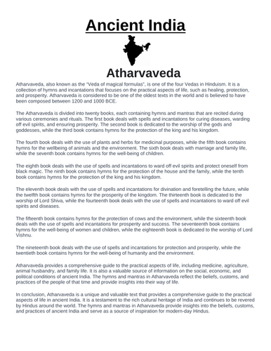 Ancient India: Atharvaveda Article w/Questions