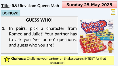 Year 11 Revision: Queen Mab Speech