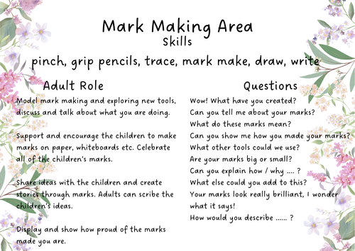 Floral Provision Area Skills Adult Role