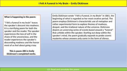 Emily Dickinson - I felt a funeral in my brain