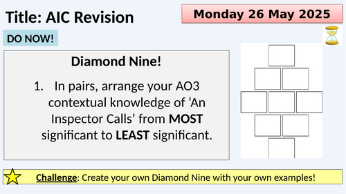 Diamond 9: An Inspector Calls (Context)