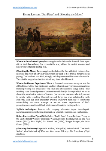 HSC Close Reading - Henry Lawson, 'Our Pipes' and 'Shooting the Moon'