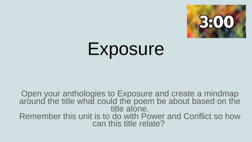 Exposure Lessons 1,2,3