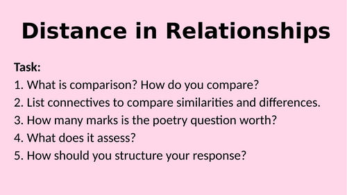 AQA Love & Relationships - Comparison of "Winter Swans" & "When We Two Parted"