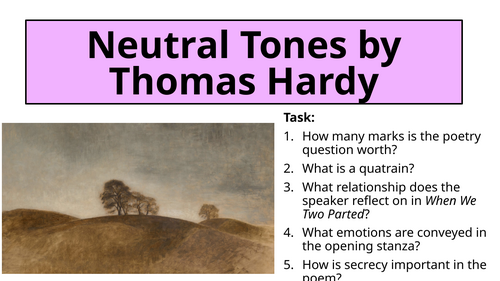 Neutral Tones (Love and Relationships)
