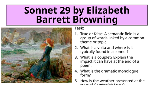 Sonnet 29 I Think of Thee (Love and Relationships)