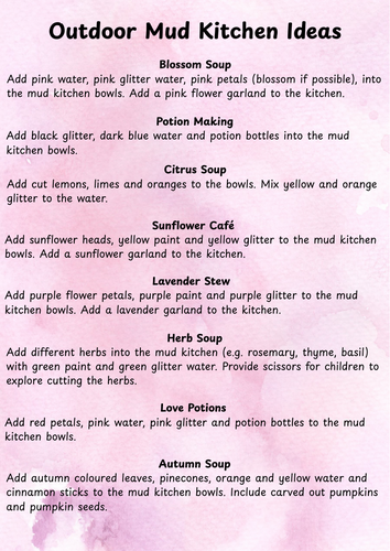 Mud Kitchen Ideas