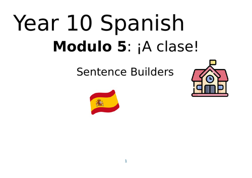 Spanish GCSE 2024 Edexcel Mod 5+6 Sentence Builder BOOKLET