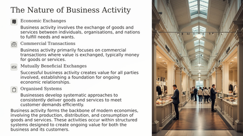 1.1.1 Nature of Business Activity - AS Level Business Cambridge (0969)