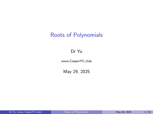 CAIE 9231 Further Pure - Roots_of_polynomials