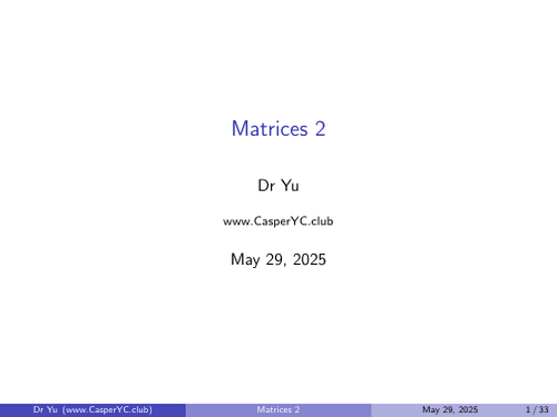 CAIE 9231 Further Pure 2 - 02_Matrices_2