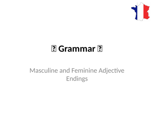 Studio 2 (Vert) - Module 5 - Les juges sont comment? - Grammar - Adjective Endings