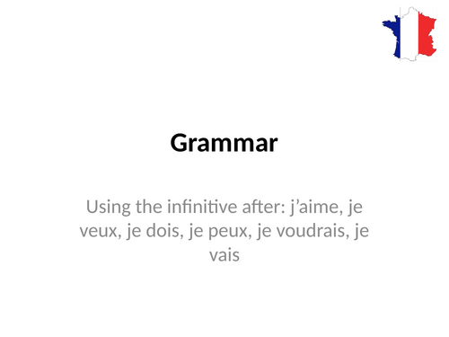 Using Infinitive Verbs after J’aime, Je Veux, Je Dois, Je Peux, Je Voudrais, Je Vais