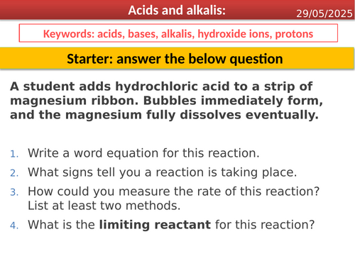 GCSE chemistry - Acids and Alkalis