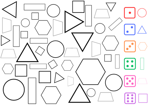 Roll and Color the shape