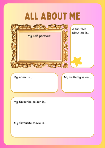 All About Me Worksheet | Primary Resources - Twinkl