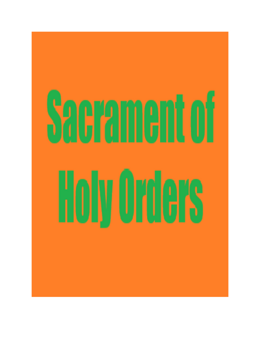 Sacrament of Holy Orders