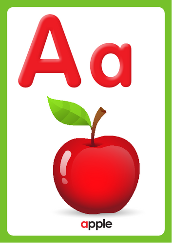 Alphabet Cards - Uppercase and Lowercase Letter Flash Cards Word Wall Book Chart