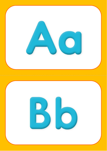 Alphabet Cards - Uppercase and Lowercase Letter Flash Cards without picture