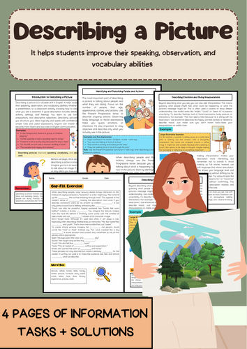 Picture Description – English Vocabulary, Speaking, Tenses