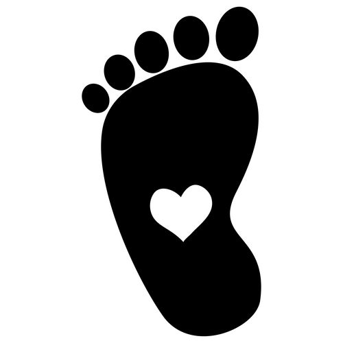 Baby Footprint with Heart Svg Design