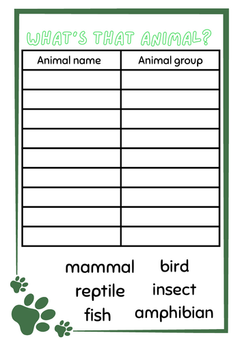 Animal classification