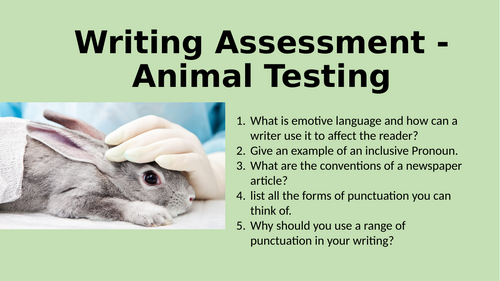 Writing Assessment - Animal Testing