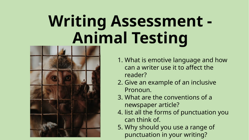 Writing Assessment - Animal Testing