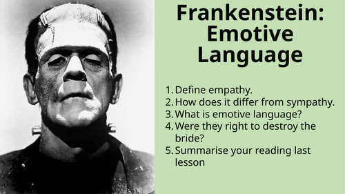 Frankenstein (Play) - Emotive Language and Monologue