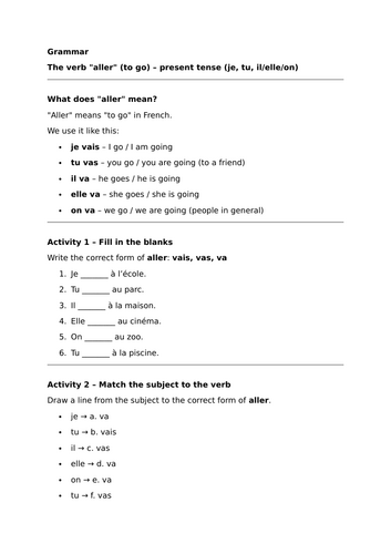Studio 3 (Vert) - Module 1 - Tu veux y aller? - Grammar - Aller