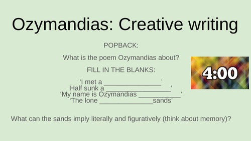 Ozymandias lesson 3
