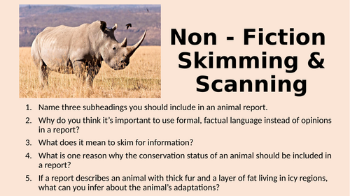 Non-Fiction - Skimming & Scanning