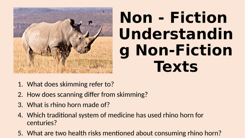 Non-Fiction - Understanding Non-Fiction Texts