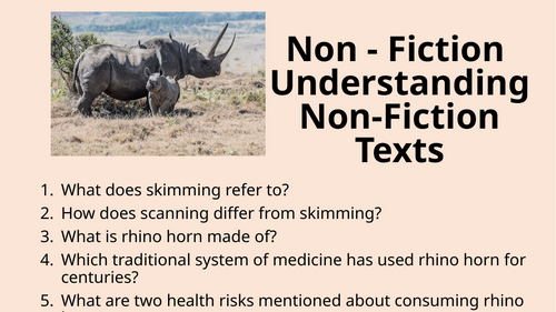 Non-Fiction - Understanding Non-Fiction Texts