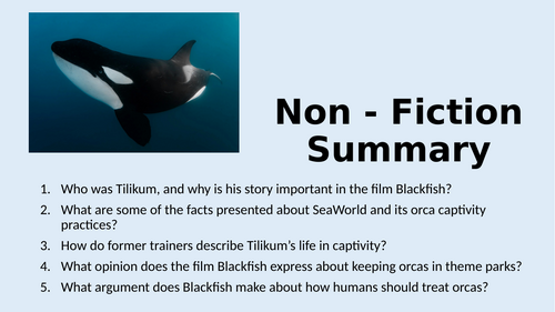 Non-Fiction - Writing A Summary