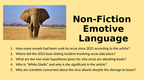 Non-Fiction - Emotive Language
