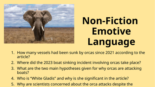 Non-Fiction - Emotive Language