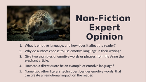 Non-Fiction - Expert Opinion