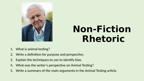 Non-Fiction - Rhetoric In Speech (David Attenborough's COP26 Speech)