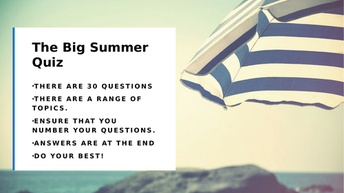 Summer Quiz