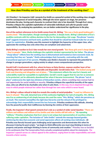 Exemplar GCSE Essays - 'An Inspector Calls' - G7+