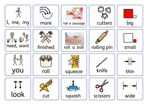 Playdough communication board