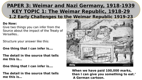 EDEXCEL GCSE HISTORY WEIMAR AND NAZI GERMANY L5 INVASION OF THE RUHR AND HYPERINFLATION