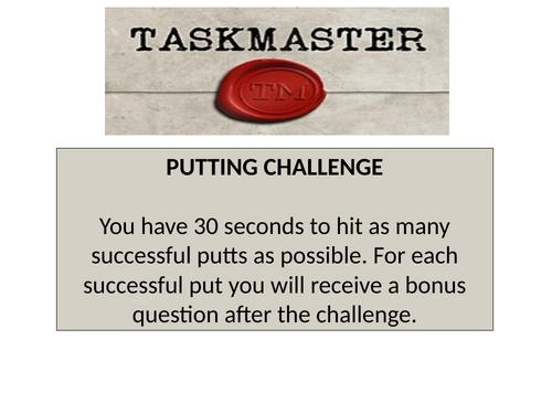 GCSE PE - Taskmaster themed Revision/End of topic test